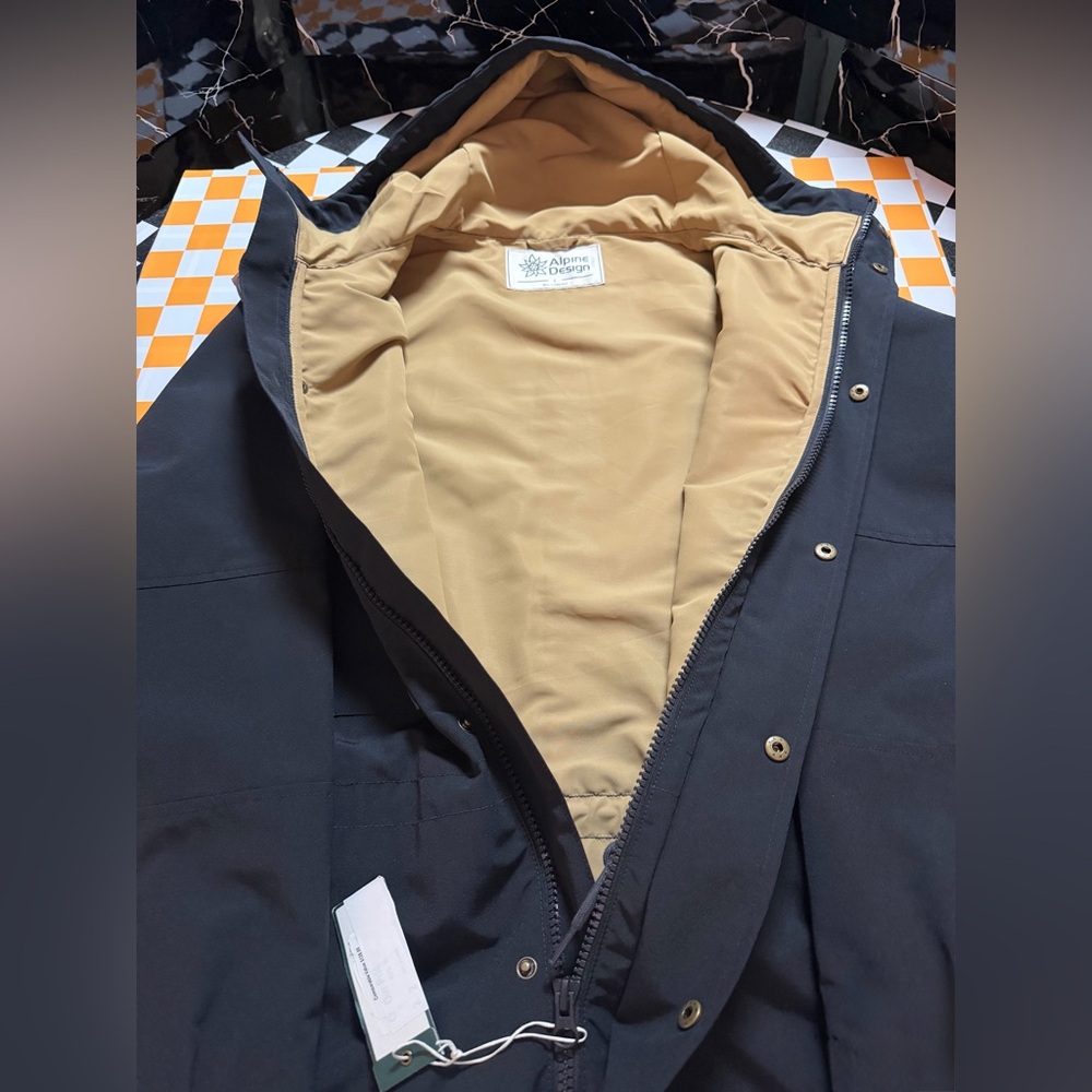 Alpine Design Sport Jacket Mens L Black Hood Rain Wind Water Resistant MSRP$128 - Picture 5 of 11